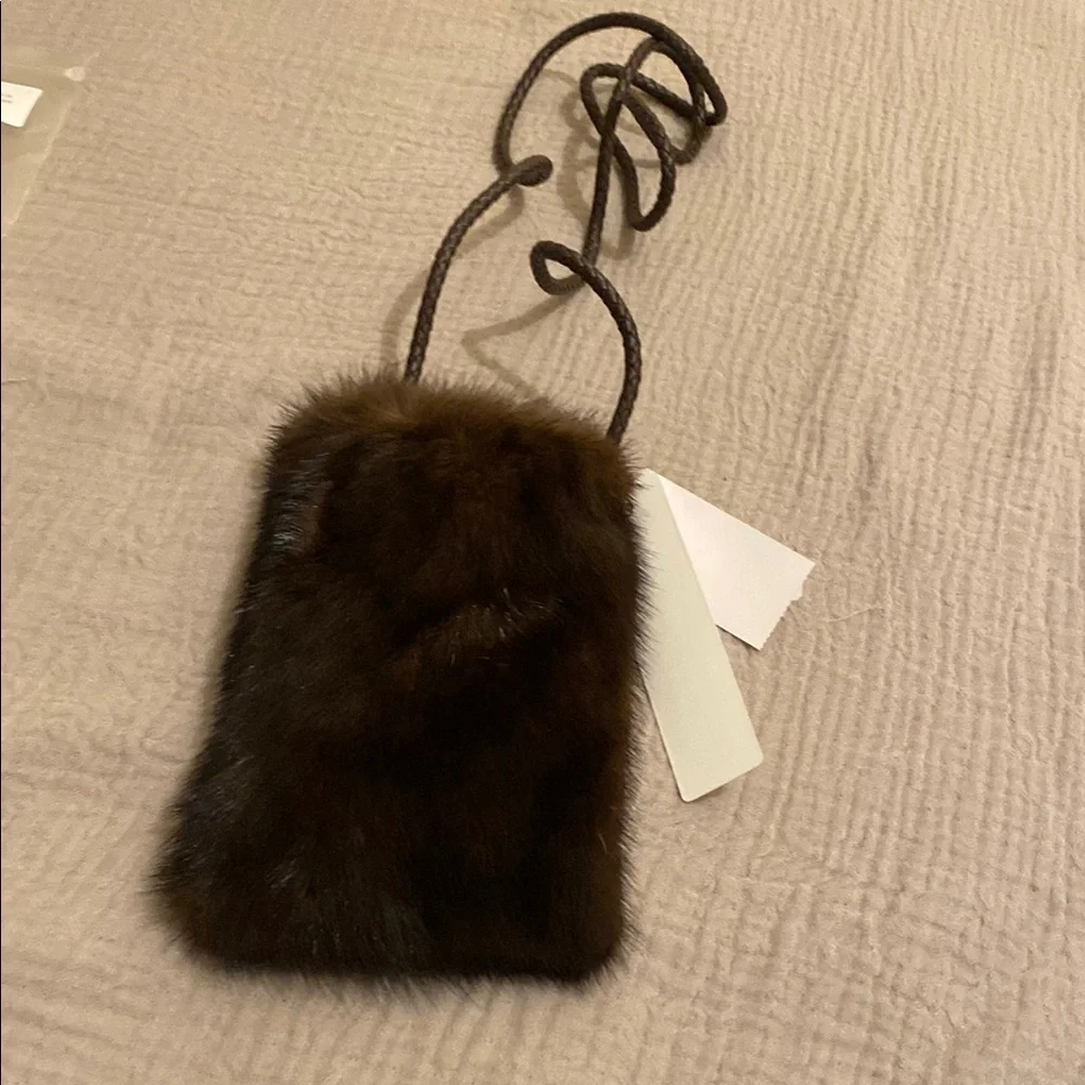 THE CASHMERE PROJECT Brown Fur BAG . New